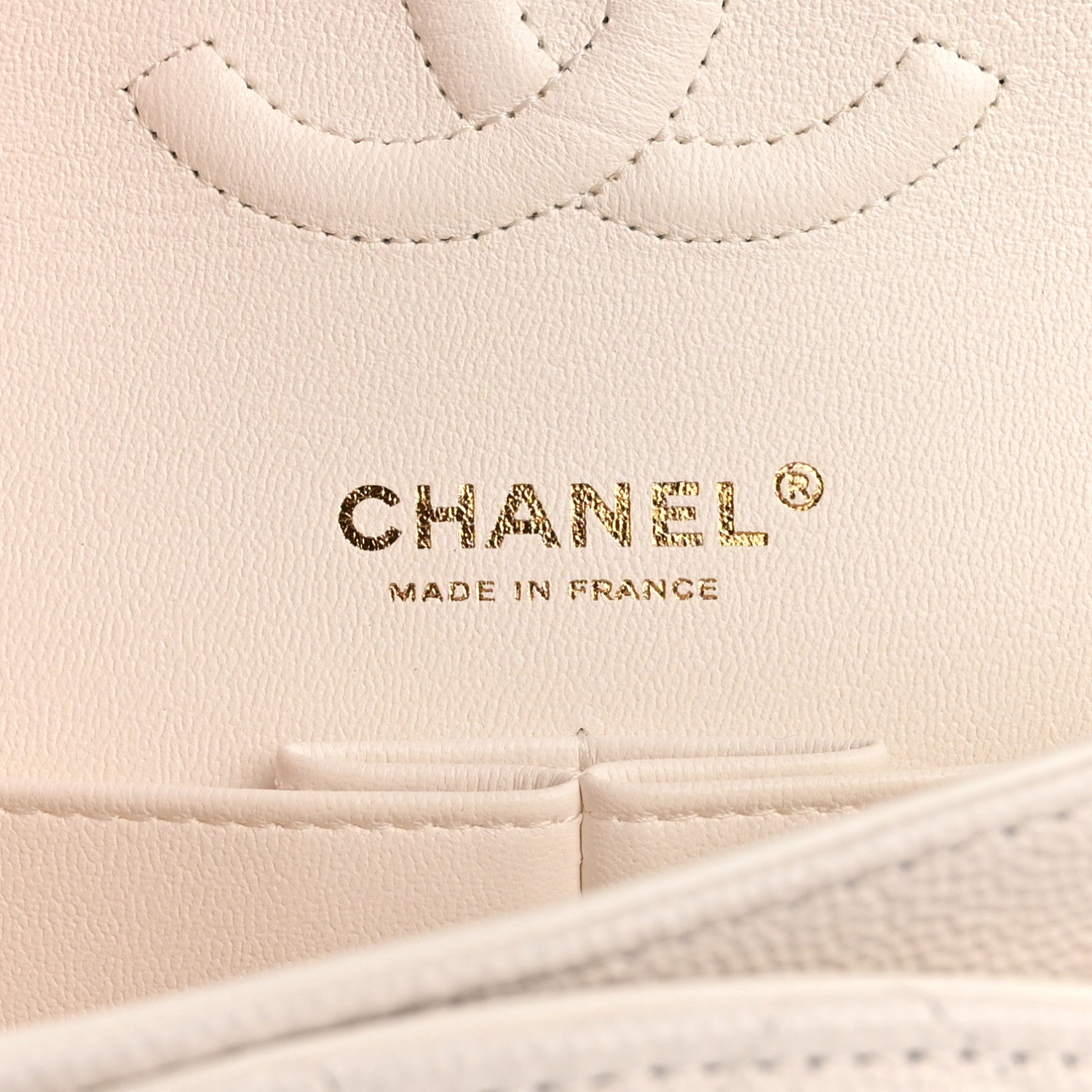 Chanel Caviar Quilted Medium Double Flap White 6 of 12