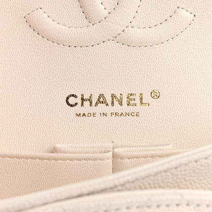 Chanel Caviar Quilted Medium Double Flap White 6 of 12