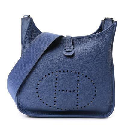 Hermes Taurillon Clemence Evelyne III PM Bleu Agate 1 of 10