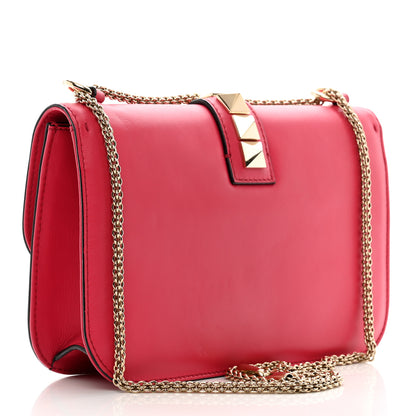 Valentino Garavani Vitello Medium Glam Lock Rockstud Flap Deep Rose 3 of 10