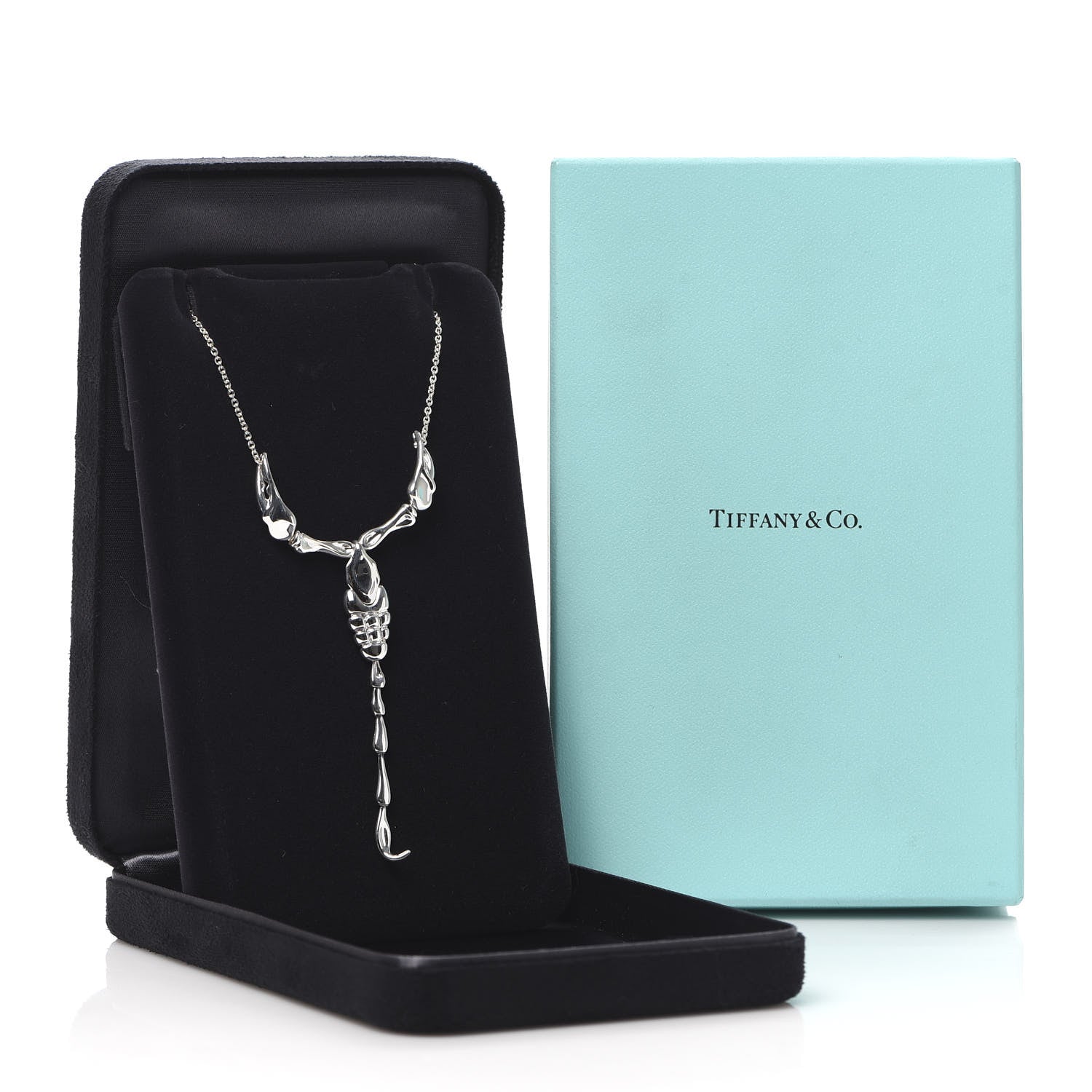 Tiffany Sterling Silver Elsa Peretti Scorpion Pendant Necklace 7 of 7