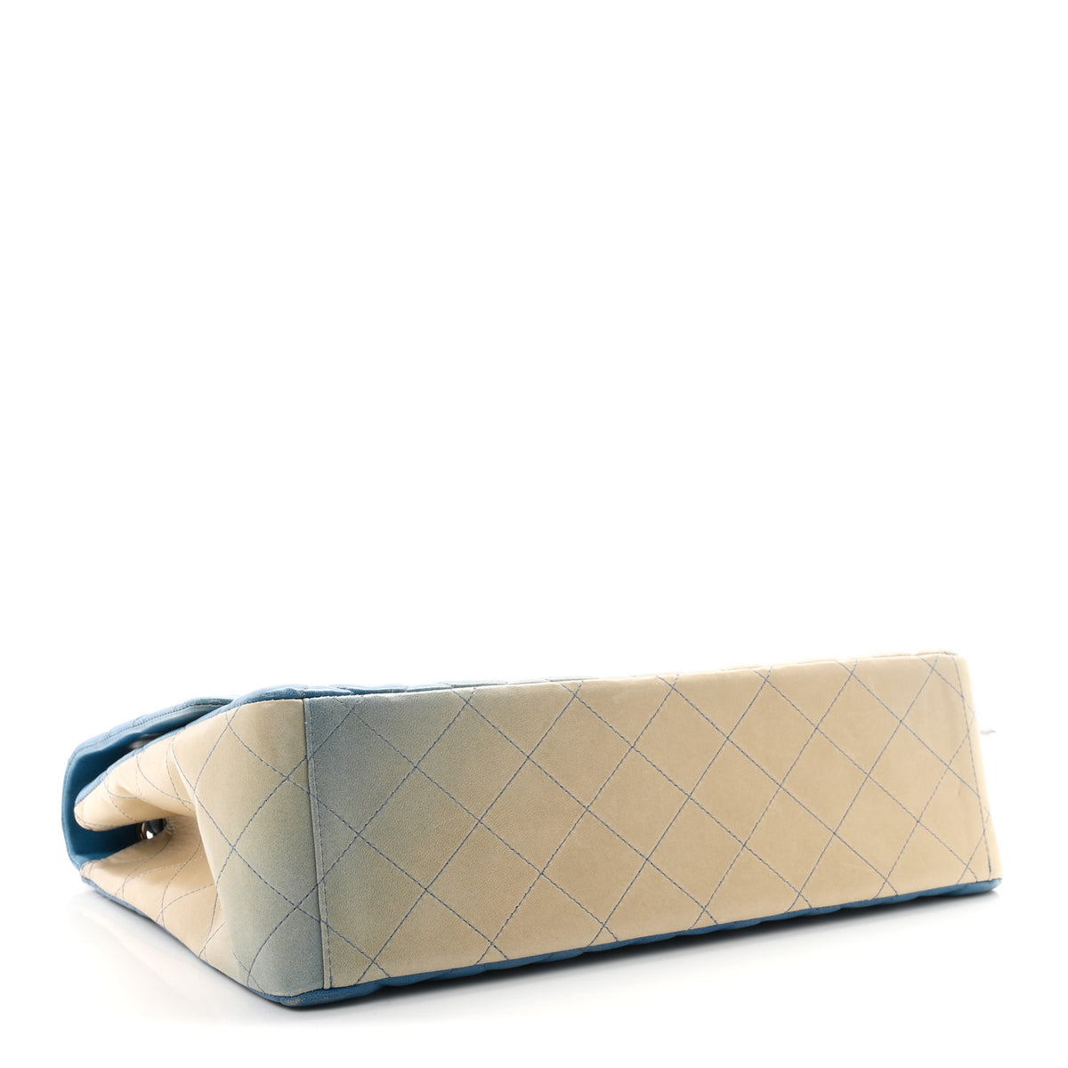 Lambskin Degrade Quilted Maxi Single Flap Light Blue