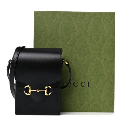 Gucci Boarded Plutone Calfskin Mini Horsebit 1955 Crossbody Bag Black 11 of 11