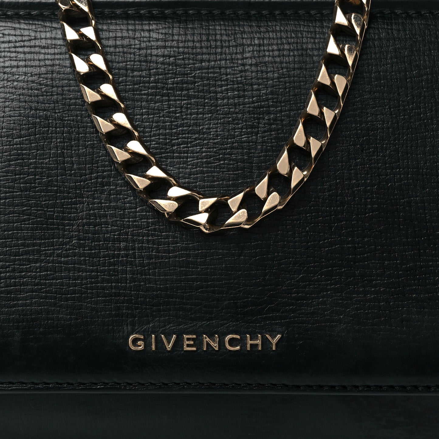 Textured Calfskin Mini Pandora Box Chain Crossbody Bag Black