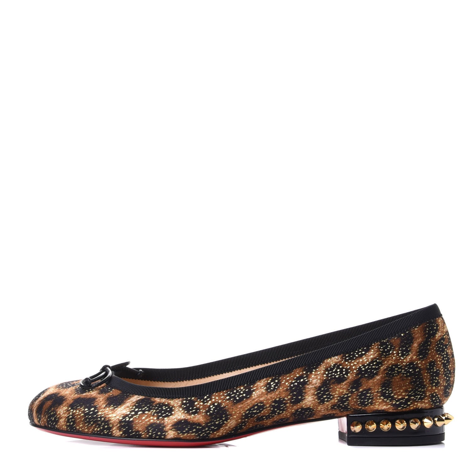 Christian Louboutin Lurex Leopard La Massine Flats 37 Black Gold 1 of 9