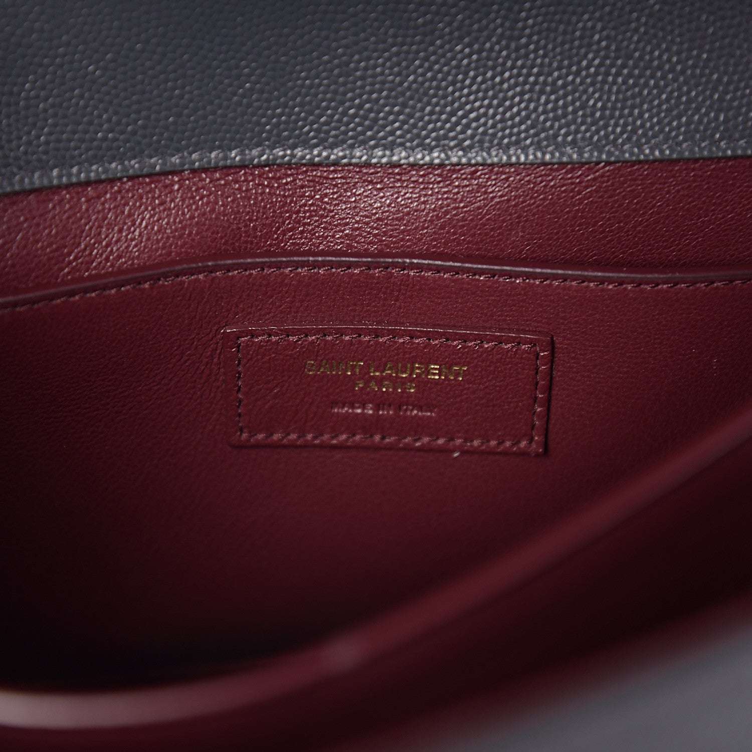 Saint Laurent Grain de Poudre Medium Classic Monogram Cassandra Top Handle Dark Smog 6 of 11
