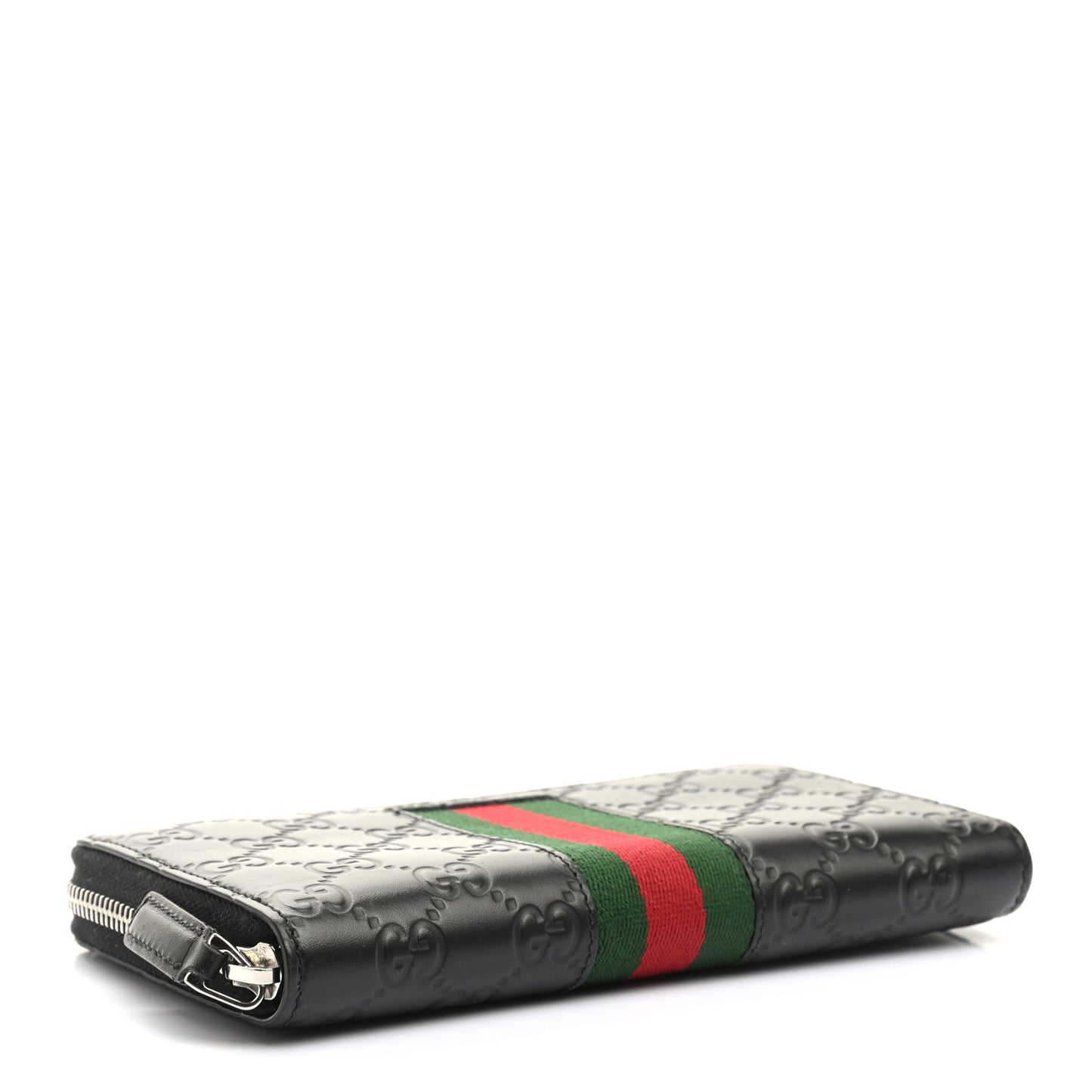 Guccissima Web Zip Around Wallet Black