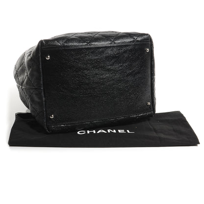 Chanel Glazed Calfskin On The Road Drawstring Tote Black 4 of 7