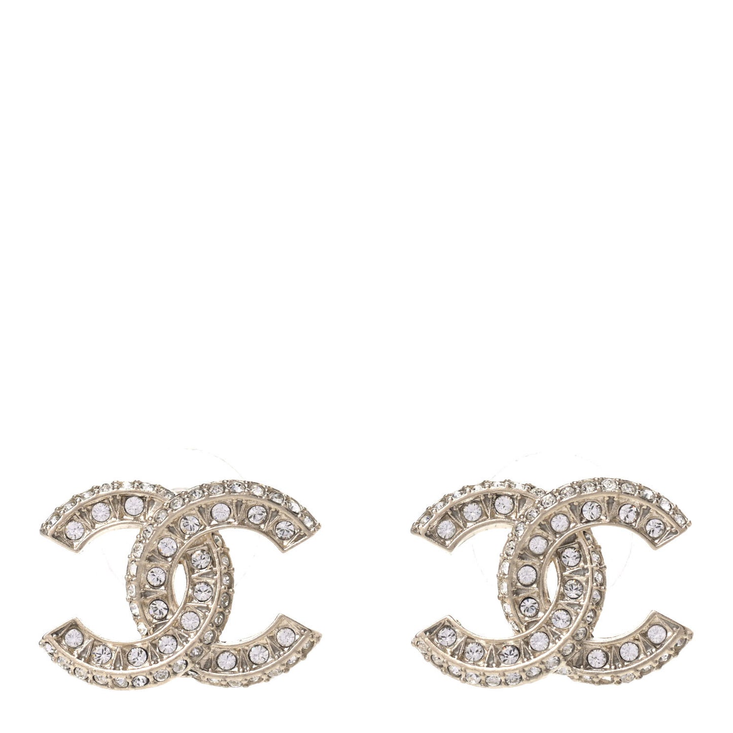 Crystal Timeless CC Earrings Light Gold