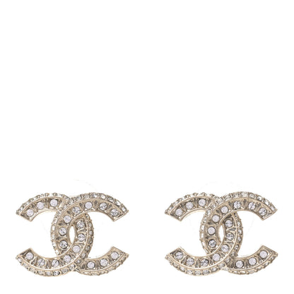 Chanel Crystal Timeless CC Earrings Light Gold 1 of 4