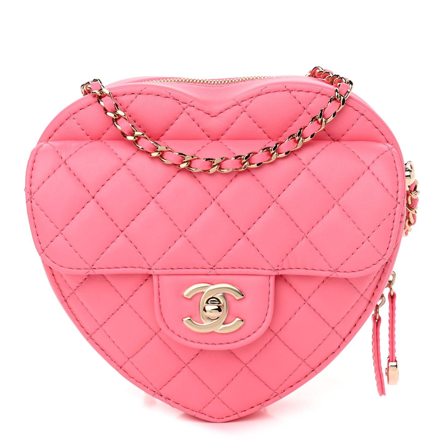 Chanel Lambskin Quilted CC In Love Heart Bag Pink 1 of 14