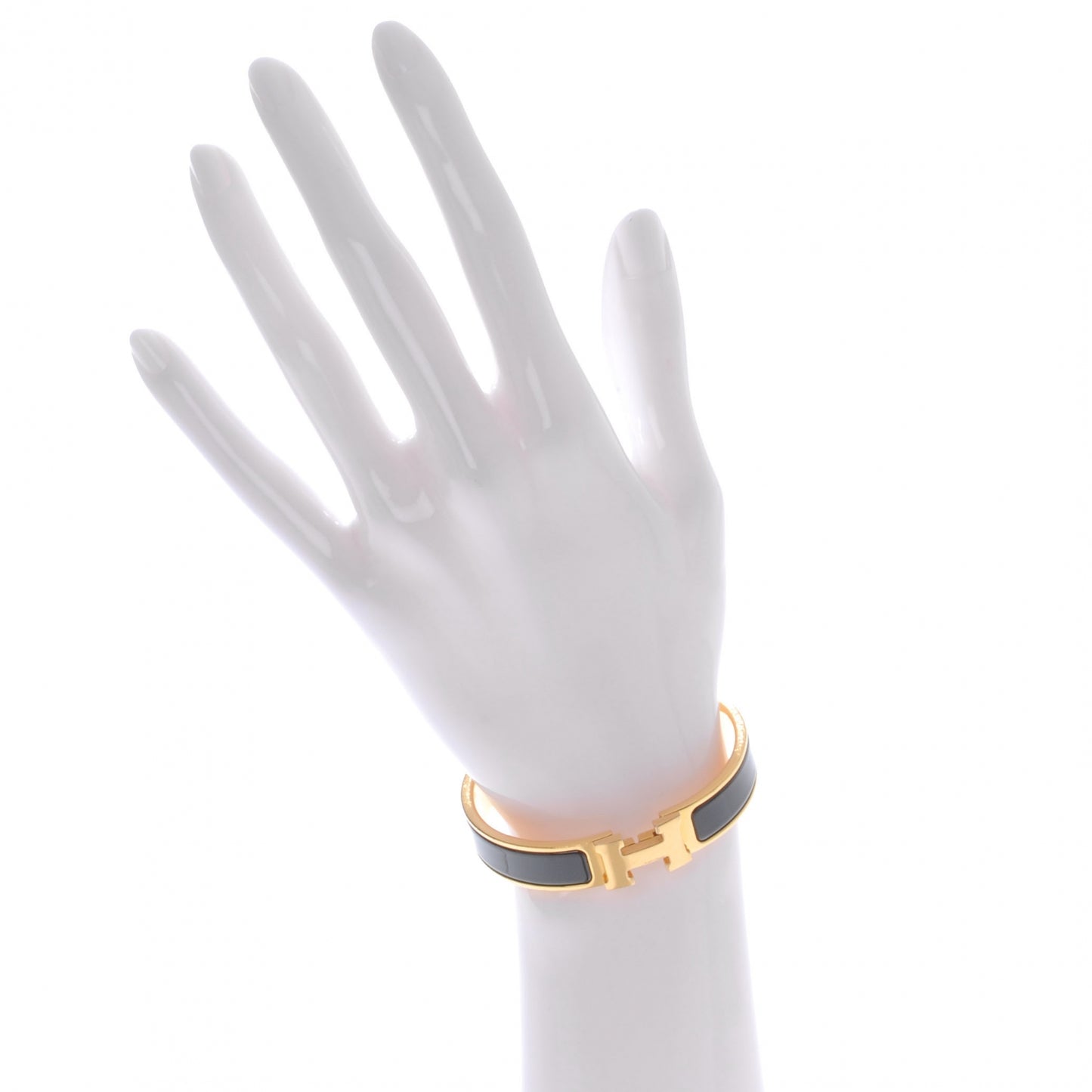 Enamel Narrow Clic Clac H Bracelet PM Black