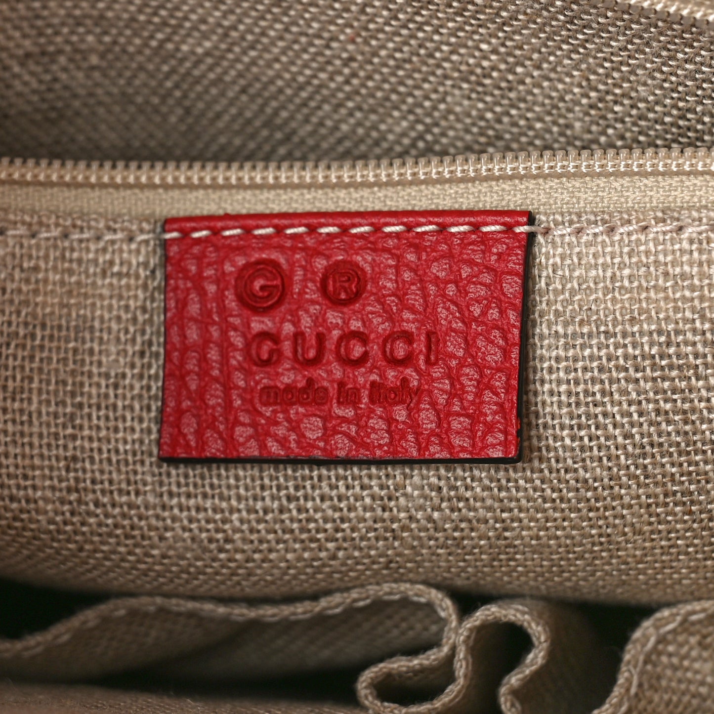 Dollar Calfskin GG Charm Satchel Red