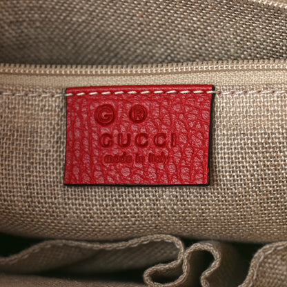 Gucci Dollar Calfskin GG Charm Satchel Red 6 of 10