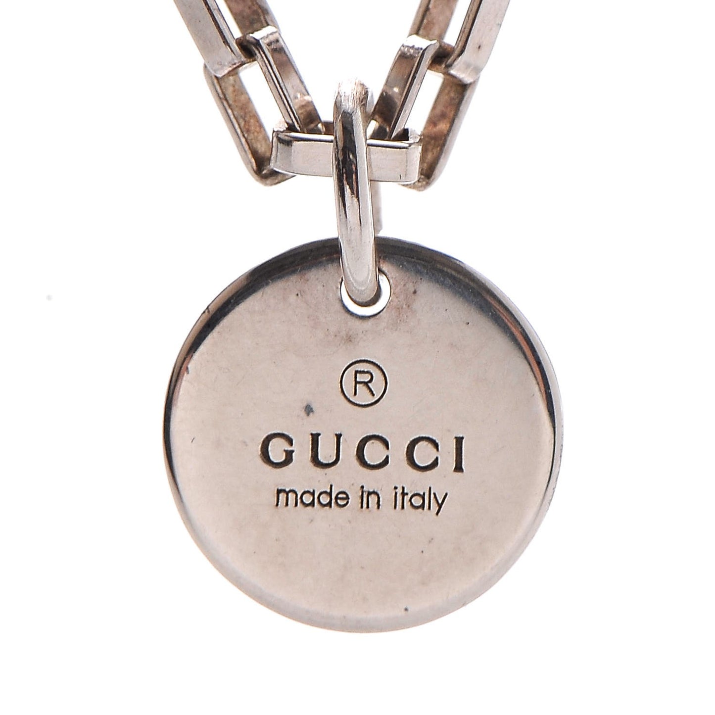Sterling Silver Trademark Logo Circle Pendant Necklace