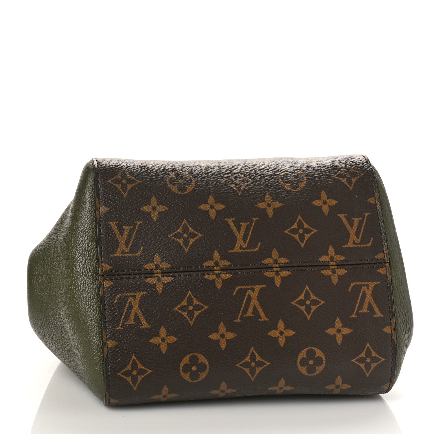 Louis Vuitton Calfskin Monogram Fold Tote PM Cream Khaki Black 4 of 8