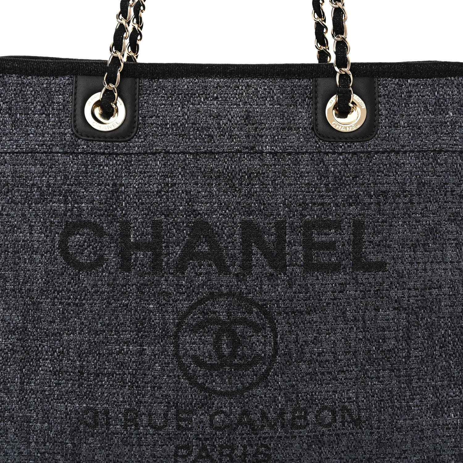 Chanel Lurex Boucle Small Deauville Tote Black 8 of 10