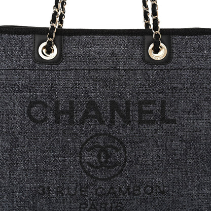 Chanel Lurex Boucle Small Deauville Tote Black 8 of 10