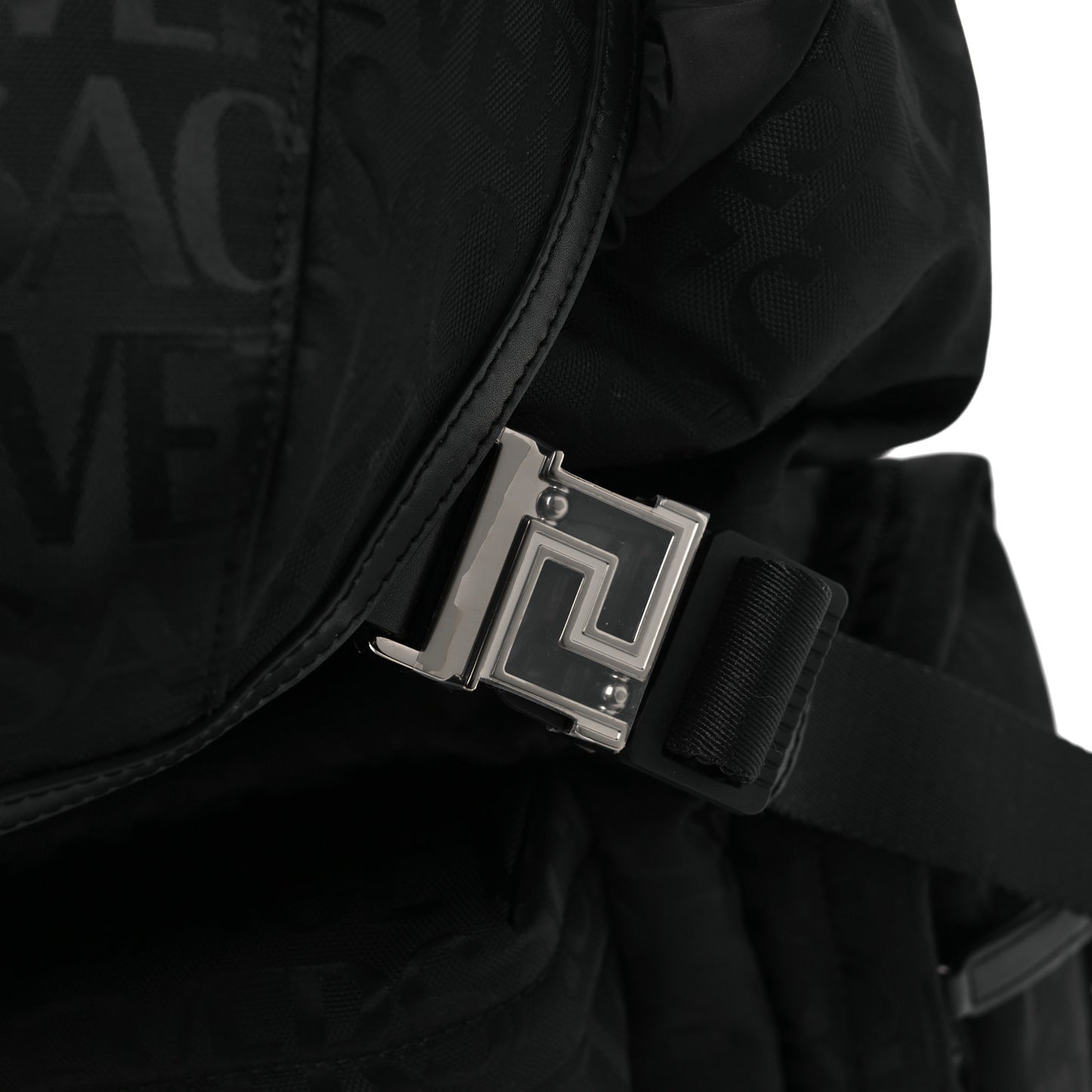 Nylon Logo Neo Backpack Black