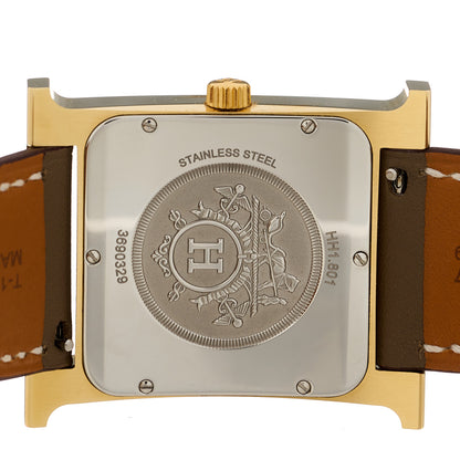 Hermes Stainless Steel Swift 30.5mm Heure H Hour Quartz Watch Etoupe 4 of 5