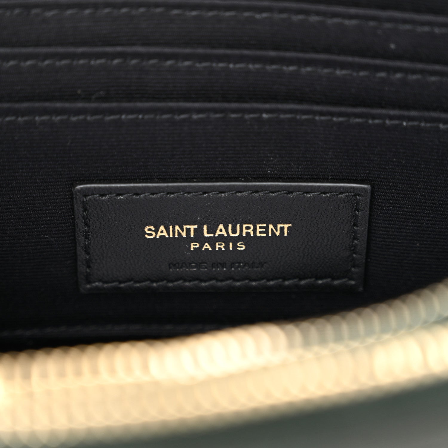 Saint Laurent Grained Lambskin Quilted Mini Becky Double Zip Bag Dark Green 7 of 11
