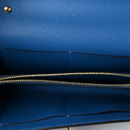 Hermes Epsom Shiny Alligator Touch Kelly Wallet To Go Mykonos Bleu Zellige 5 of 8