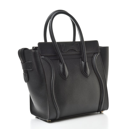 Celine Drummed Calfskin Micro Luggage Black 3 of 12