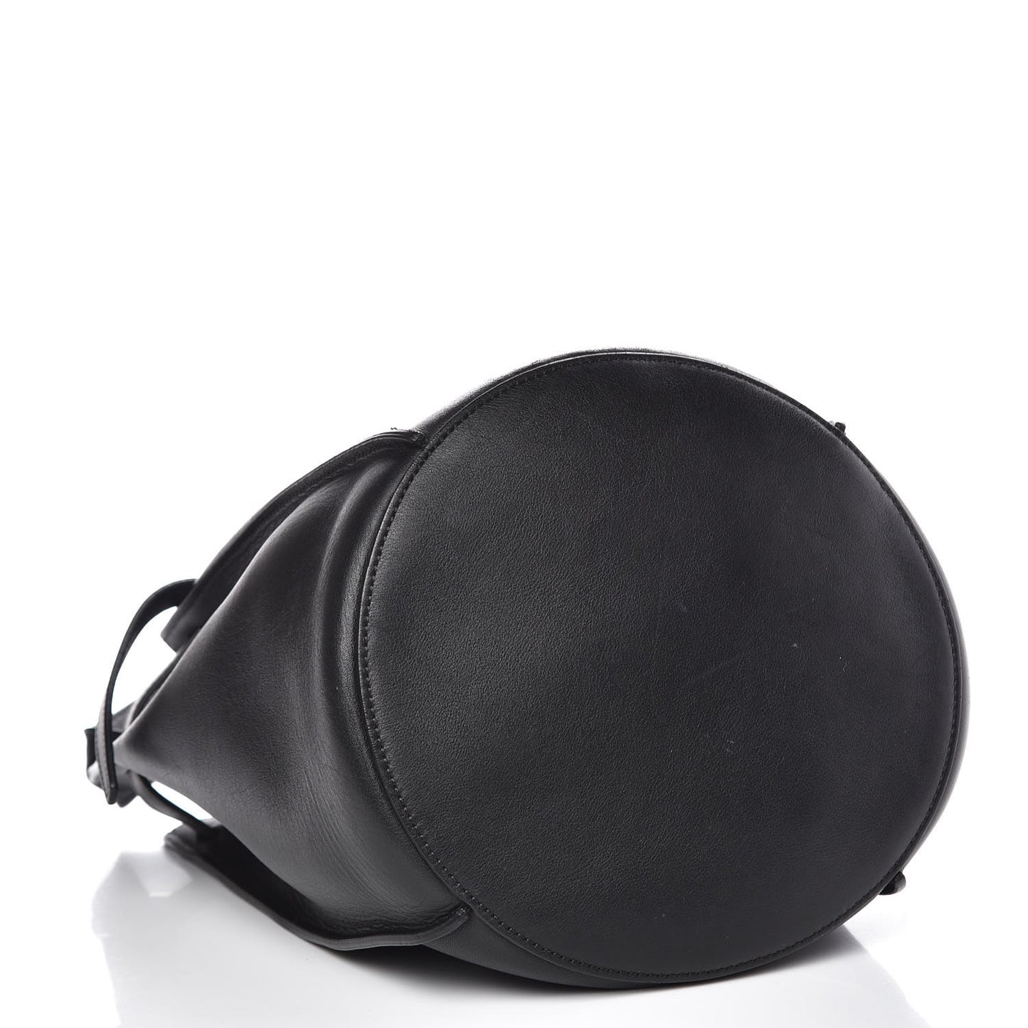 Smooth Calfskin Long Strap Big Bucket Bag Black