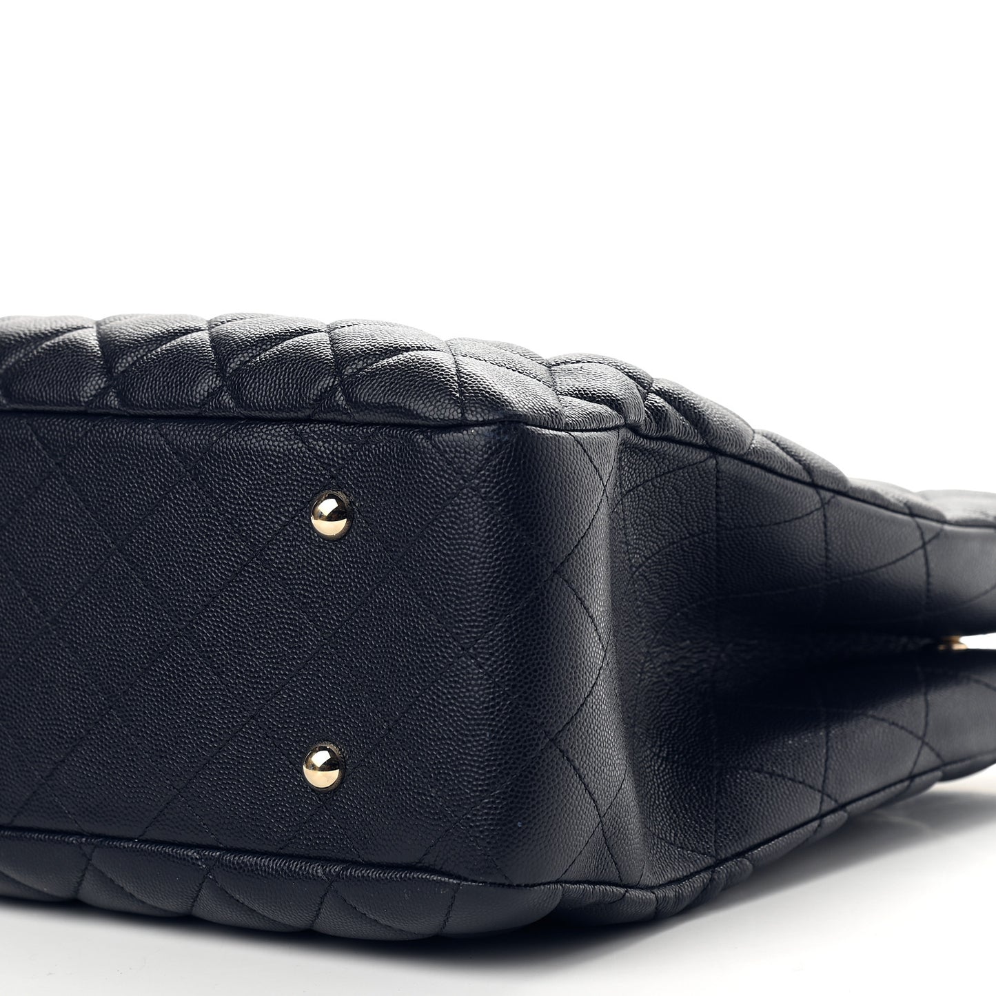 Caviar Quilted Large CC Shopping Tote Navy