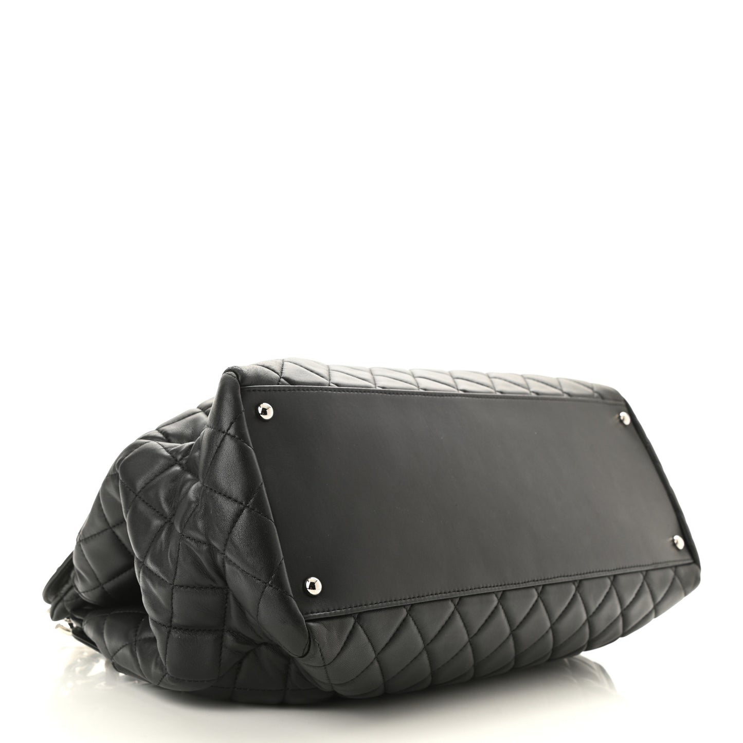 Lambskin Quilted Chanel 7 Large Tote Black