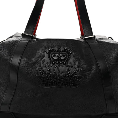 Christian Louboutin Grained Calfskin Studded Duffle Black 7 of 10