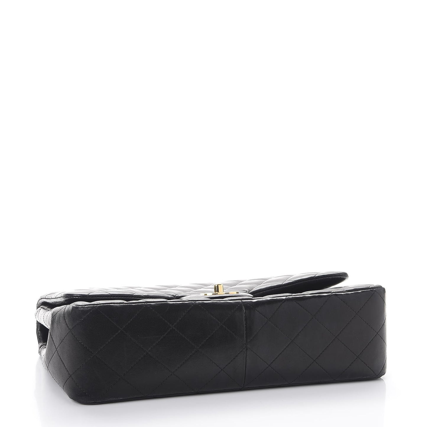 Lambskin Quilted Jumbo Single Flap Black