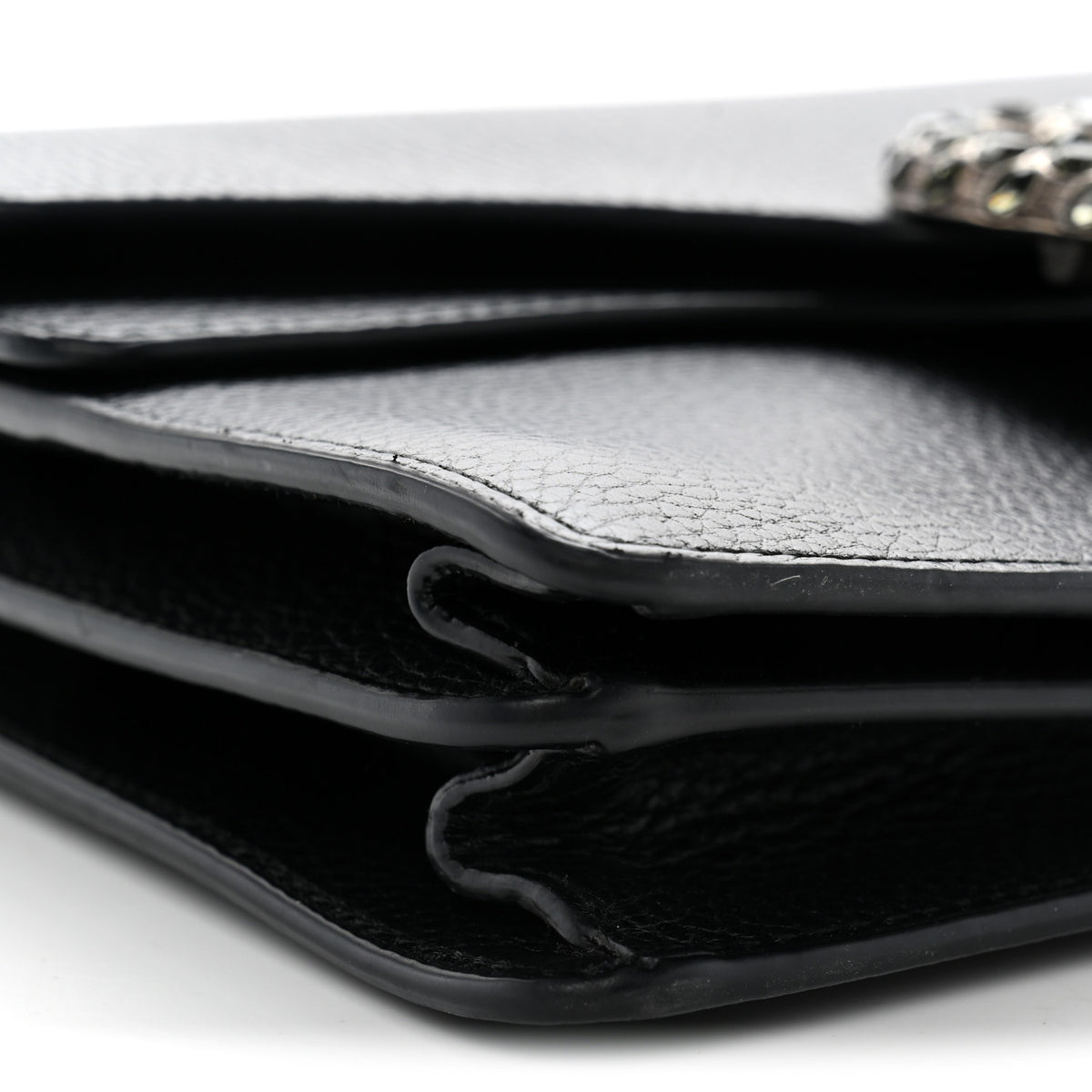 Pebbled Calfskin Small Dionysus Shoulder Bag Black