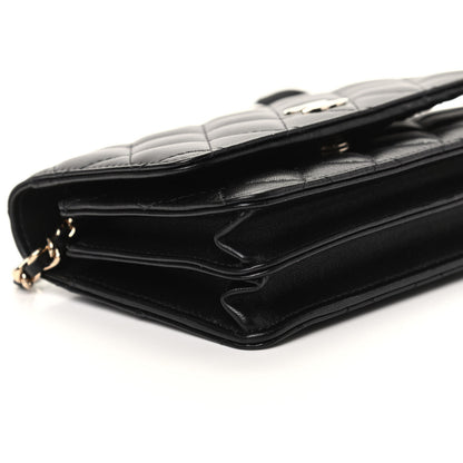 Chanel Lambskin Quilted Mini Camellia Bow Wallet On Chain WOC Black 7 of 9