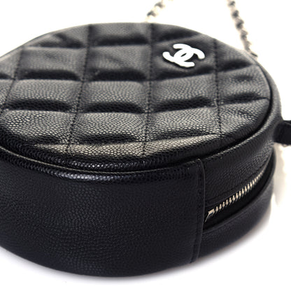 Chanel Caviar Quilted Round Clutch With Chain Black 11 of 13