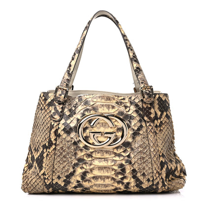 Gucci Snakeskin Medium Britt Tote 1 of 11