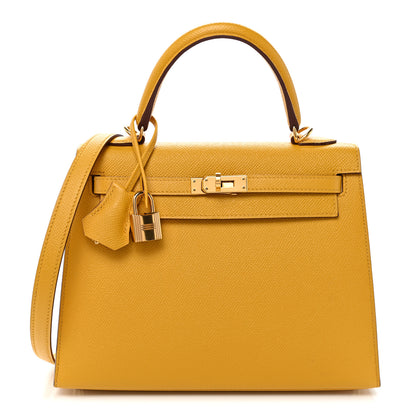 Hermes Epsom Kelly Sellier 25 Jaune Ambre 1 of 11