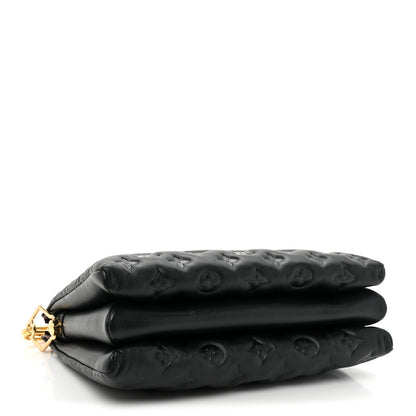 Louis Vuitton Lambskin Embossed Monogram Coussin PM Black 4 of 15