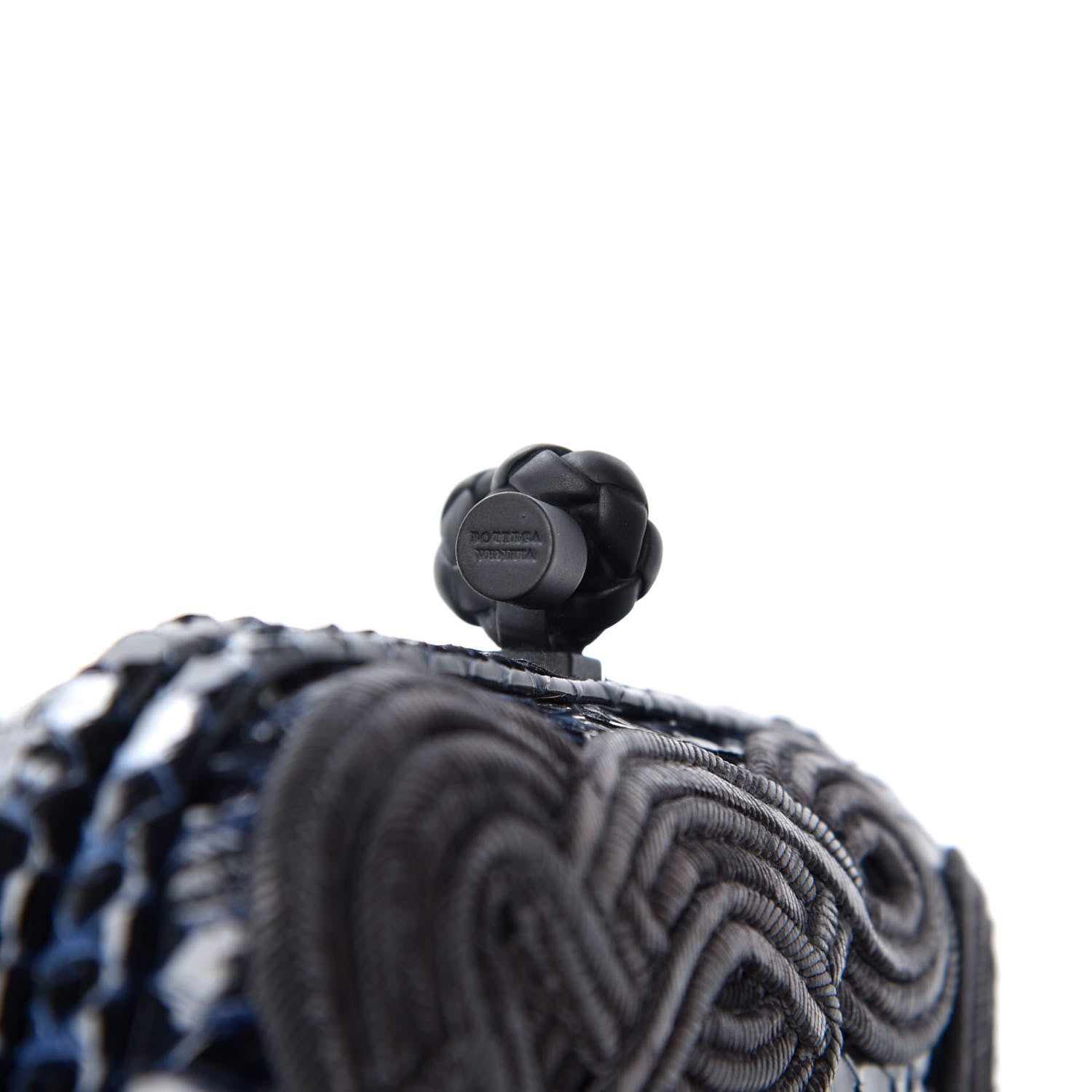 Bottega Veneta Snakeskin Passamaneria Woven Knot Clutch Tourmaline 7 of 7