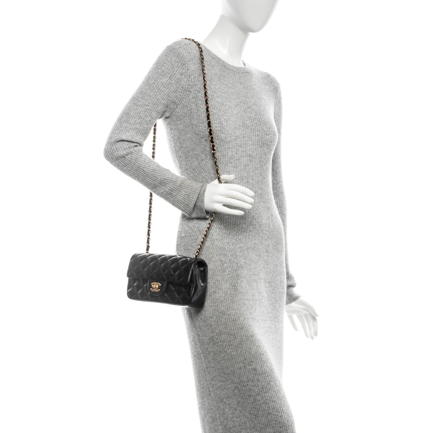 Chanel Caviar Quilted Mini Rectangular Flap Black 2 of 7