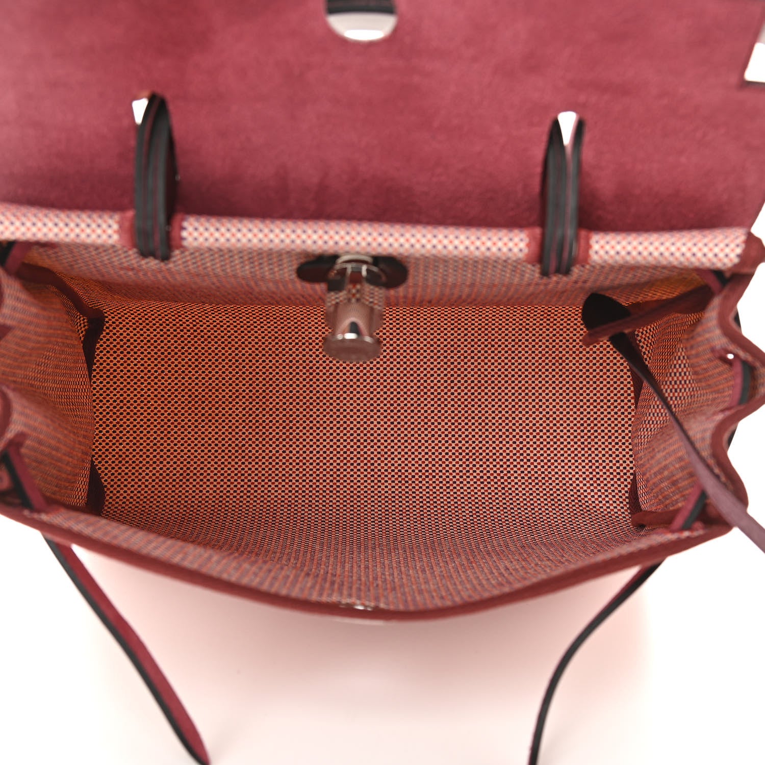 Hermes Criss Viking Vache Hunter Herbag Zip Retourne 31 PM Ecru Brique Anemone Rouge Sellier 6 of 10