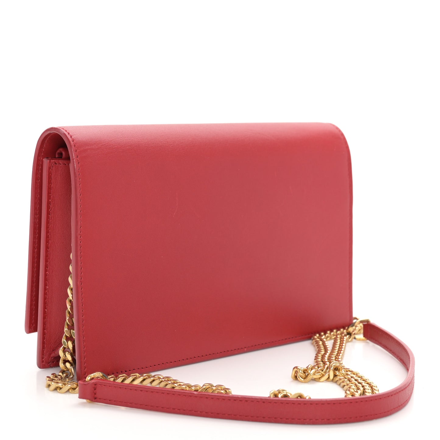Smooth Calfskin Classic Monogram Kate Tassel Chain Wallet New Lipstick