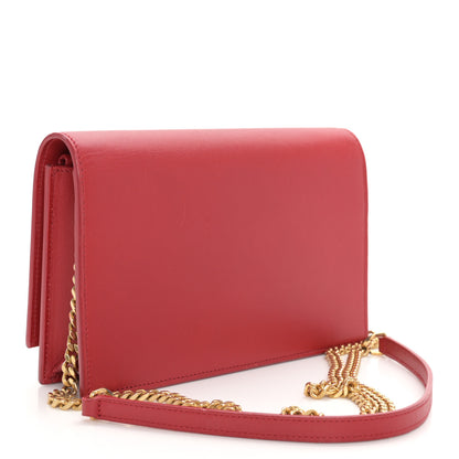 Saint Laurent Smooth Calfskin Classic Monogram Kate Tassel Chain Wallet New Lipstick 3 of 13