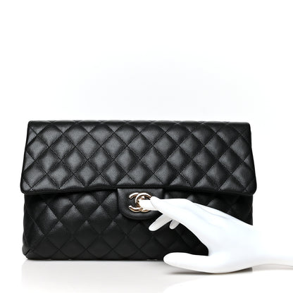 Chanel Caviar Quilted Flap Clutch Black 2 of 10