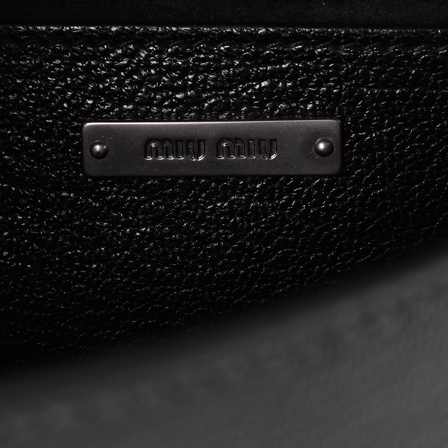 Miu Miu Goatskin Madras Soft Calf Crystal Embellished Shoulder Bag Nero Black 6 of 6