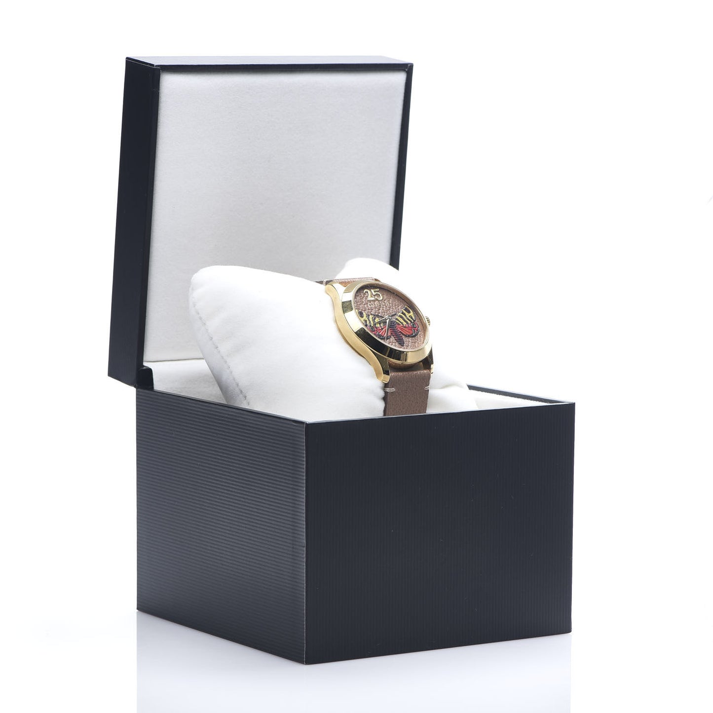 Stainless Steel Calfskin 38mm G-Timeless Moth Quartz Watch Brown