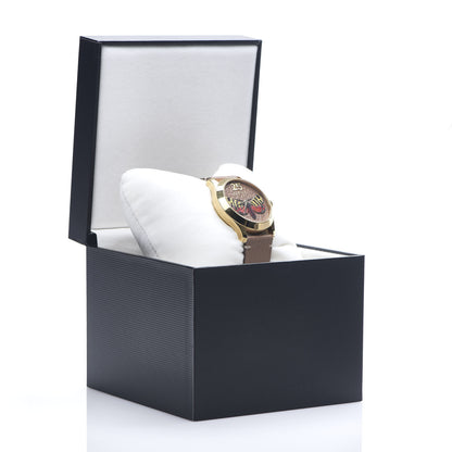 Gucci Stainless Steel Calfskin 38mm G-Timeless Moth Quartz Watch Brown 5 of 5