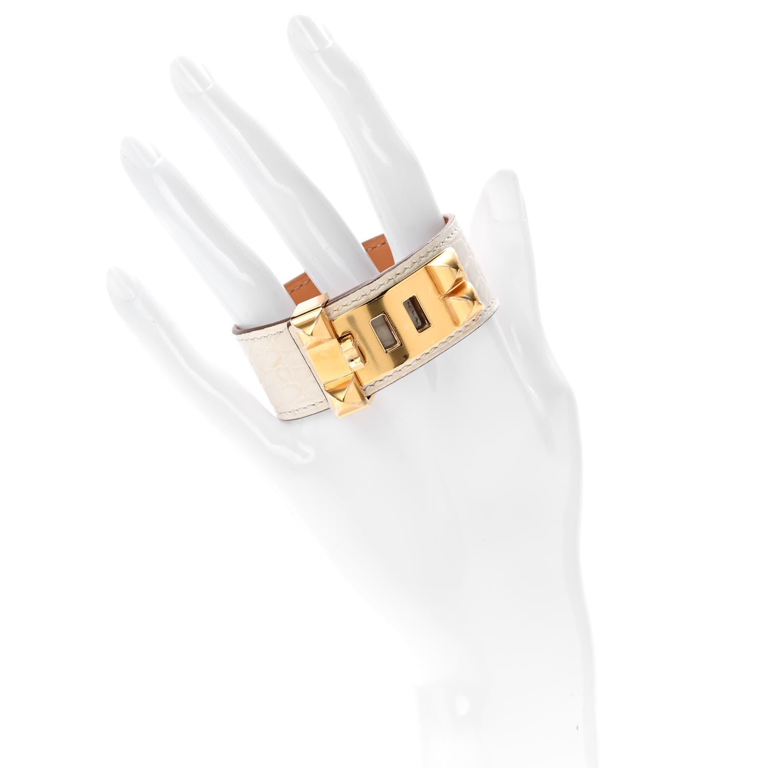 Hermes Matte Alligator Collier de Chien CDC 24 Bracelet T1 Nata 2 of 6