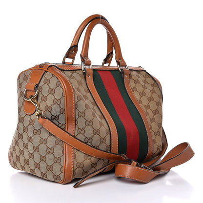 Gucci Monogram Vintage Web Medium Boston Tobacco 3 of 18