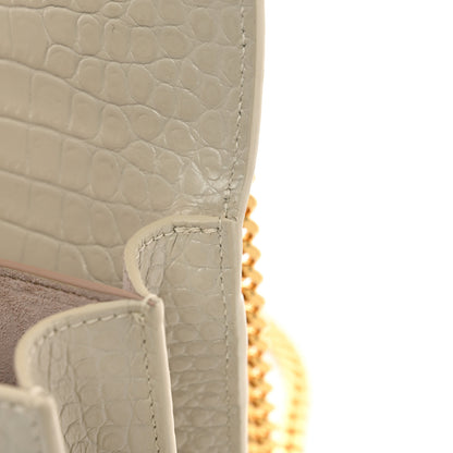 Saint Laurent Calfskin Crocodile Embossed Medium Monogram Sunset Blanc Vintage 12 of 12